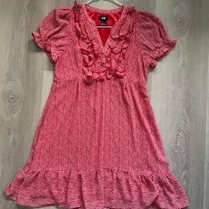 H&M Red Chiffon Dress